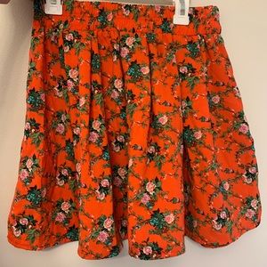 Red floral forever 21 skirt